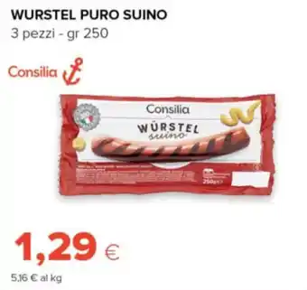 Oasi Wurstel puro suino Consilia offerta