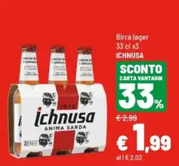 Iper La Grande Birra lager Ichnusa offerta