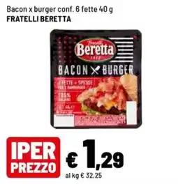 Iper La Grande Bacon x burger Fratelli Beretta offerta