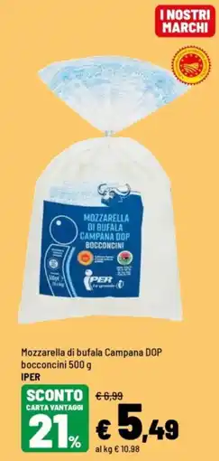 Iper La Grande Mozzarella di bufala Campana DOP bocconcini offerta