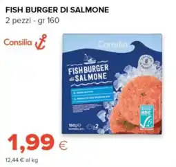 Oasi Fish burger di salmone Consilia offerta
