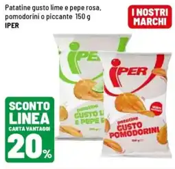 Iper La Grande Patatine gusto lime e pepe rosa Iper offerta
