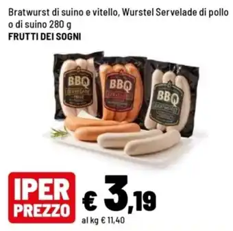 Bratwurst di suino e vitello