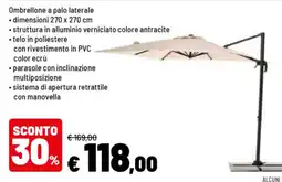 Iper La Grande Ombrellone a palo laterale offerta