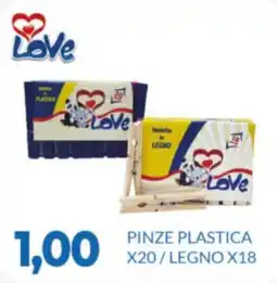 GeD Shopping Pinze plastica Love / Pinze legno Love offerta