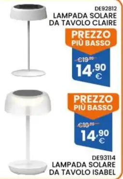 Brigros Lampada solare da tavolo claire offerta