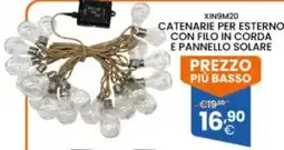 Brigros Catenarie per esterno con filo in corda e pannello solare offerta
