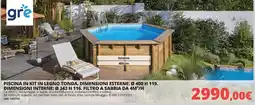 Brico Io Piscina in kit in legno tonda gre offerta
