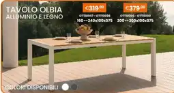 Brigros Tavolo Olbia alluminio e legno offerta