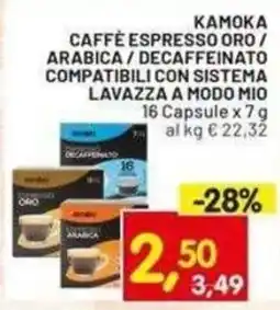 Centro Commerciale Discount Kamoka Caffè Espresso Oro / Arabica / Decaffeinato offerta