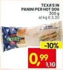 Centro Commerciale Discount Panini per hot dog Texas offerta