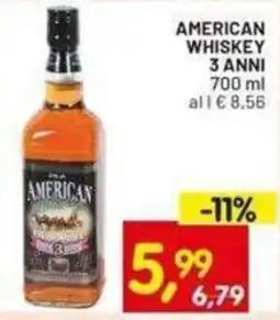 Centro Commerciale Discount American Whiskey 3 anni offerta