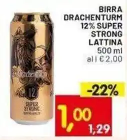 Centro Commerciale Discount Birra Drachenturm 12% Super Strong Lattina offerta