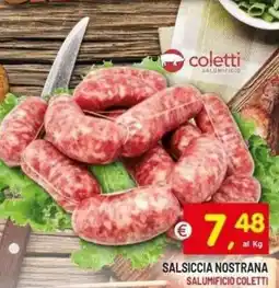 Centro Commerciale Discount Salsiccia nostrana Salumificio Coletti offerta