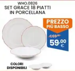 Brigros Set Grace 18 piatti in porcellana offerta