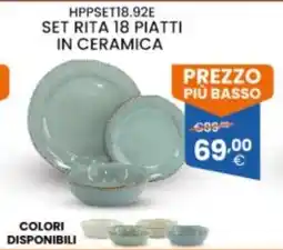 Brigros Set Rita 18 piatti in ceramica offerta