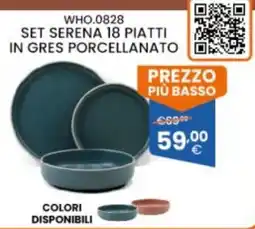 Brigros Set Serena 18 piatti in gres porcellanato offerta