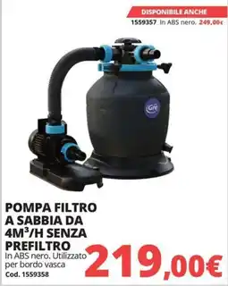Brico Io Pompa filtro a sabbia Gre offerta