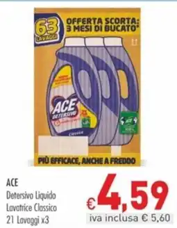 Cash & Carry Grossy ACE Detersivo Liquido Lavatrice Classico offerta