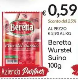 Carni e Affini Supermercati Beretta Wurstel Suino offerta