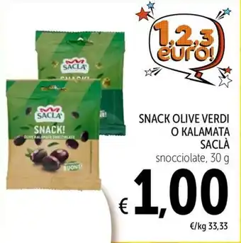 Snack olive verdi o kalamata Saclà