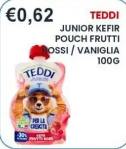 Caramico Teddi junior kefir pouch frutti rossi offerta