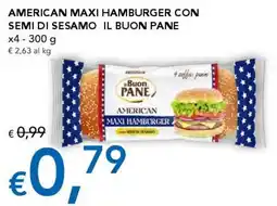 Migross Supermercati e Market American maxi hamburger con semi di sesamo il buon pane offerta