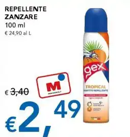 Migross Supermercati e Market Gex repellente zanzare offerta