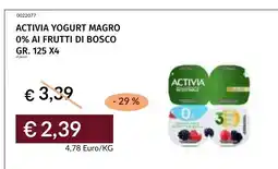 Prezzemolo e Vitale Activia yogurt magro 0% ai frutti di bosco offerta