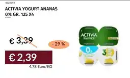 Prezzemolo e Vitale Activia yogurt ananas offerta