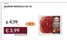 Prezzemolo e Vitale Negroni bresaola offerta