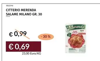 Prezzemolo e Vitale Citterio Merenda Salame Milano offerta