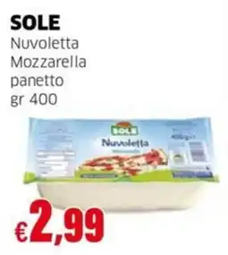 Mercati Alimentari Sole nuvoletta mozzarella panetto offerta