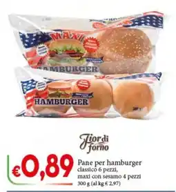 D'Italy Pane per hamburger Tiordi forno offerta