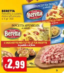 Mercati Alimentari Pancetta a cubetti Beretta offerta