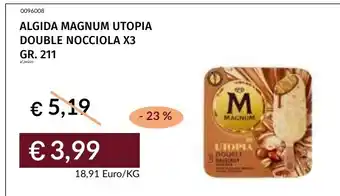 Prezzemolo e Vitale Algida Magnum Utopia Double Nocciola offerta