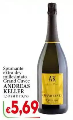 D'Italy Andreas Keller Spumante extra dry millesimato Grand Cuvee offerta