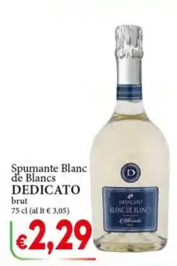 D'Italy Spumante Blanc de Blancs DEDICATO offerta
