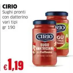 Mercati Alimentari Cirio sughi pronti con datterino offerta