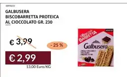 Prezzemolo e Vitale Biscobarretta proteica al cioccolato Galbusera offerta