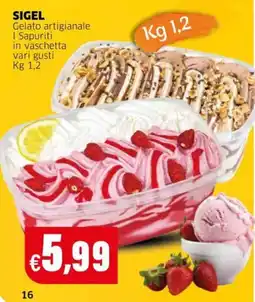 Mercati Alimentari Sigel gelato artigianale i sapuriti in vaschetta offerta
