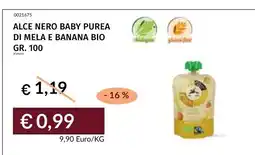 Prezzemolo e Vitale Alce Nero baby purea di mela e banana bio offerta