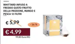 Prezzemolo e Vitale Whittard infuso a freddo gusto frutto della passione, mango e pesca offerta