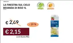 Prezzemolo e Vitale La finestra sul cielo bevanda di riso offerta