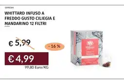 Prezzemolo e Vitale Whittard infuso a freddo gusto ciliegia e mandarino offerta