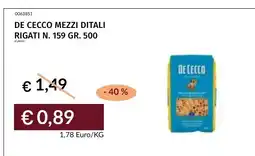 Prezzemolo e Vitale De Cecco mezzi ditali rigati offerta
