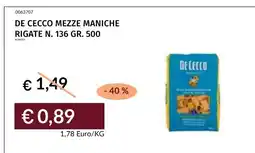 Prezzemolo e Vitale De Cecco mezze maniche rigate offerta
