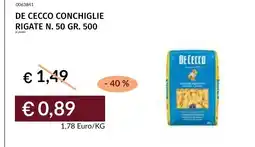 Prezzemolo e Vitale De Cecco conchiglie rigate offerta