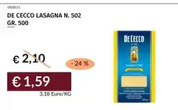 Prezzemolo e Vitale De Cecco lasagna n. 502 offerta