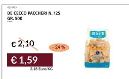 Prezzemolo e Vitale De Cecco paccheri n. 125 offerta